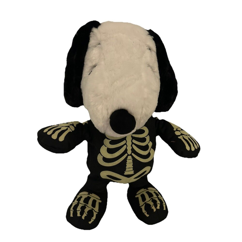 Gemmy Snoopy Halloween Animated Musical Plush 12 Inch Side Stepper Skeleton